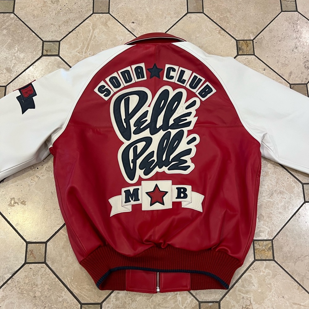 Pelle Pelle Red and White Soda Club Jacket